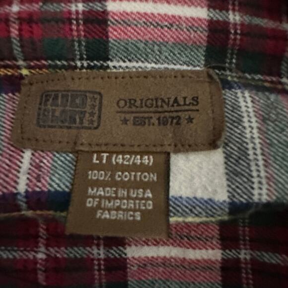 Fishing n Beer Plaid Flannel Shirt LARGE Oversize Upcycle Unique Funny Gift - Picture 4 of 5